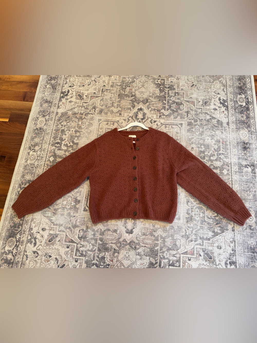 Rylee + Cru Button Down Sweater, Size Large - Picture 3 of 9